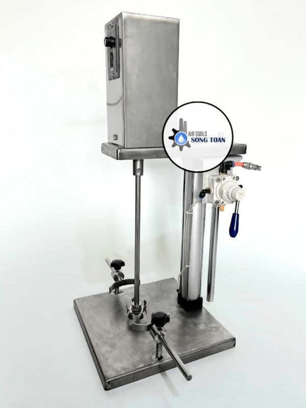 Máy khuấy thí nghiệm nâng hạ tự động thân inox 304