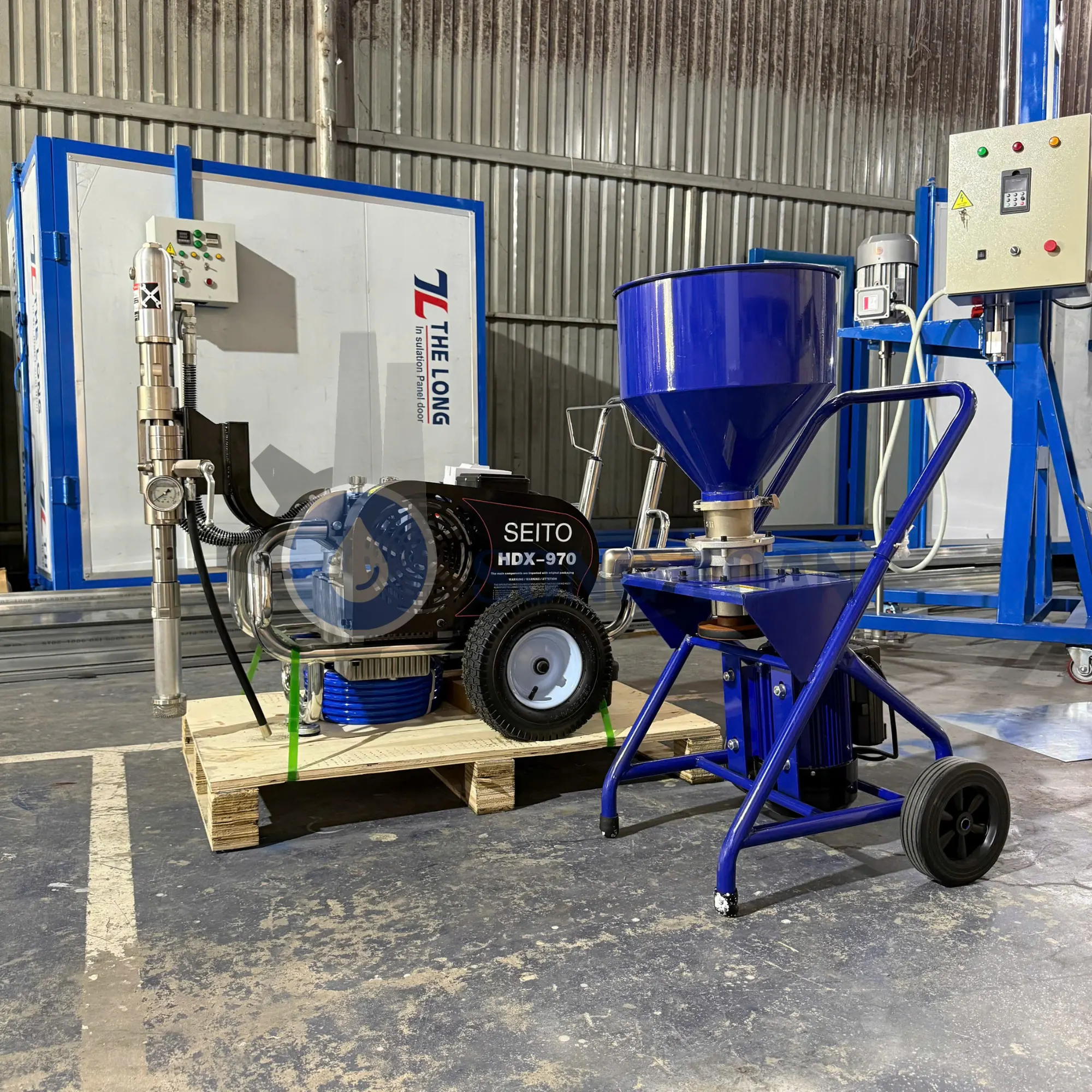 máy phun bột HDX-970 kèm máy nghiền bột