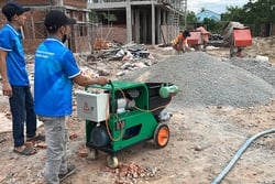 Ứng dụng máy phun vữa ST-M6 trong thi công hệ thống thoát nước Sân bay Long Thành