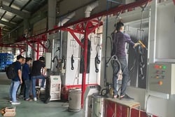 Giải pháp phun sơn tĩnh điện hoàn thiện bề mặt gối chậu