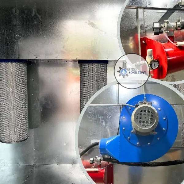 BUỒNG PHUN 4.0m X 2.0m X 2.2m & HỆ THỐNG THU HỒI BỘT