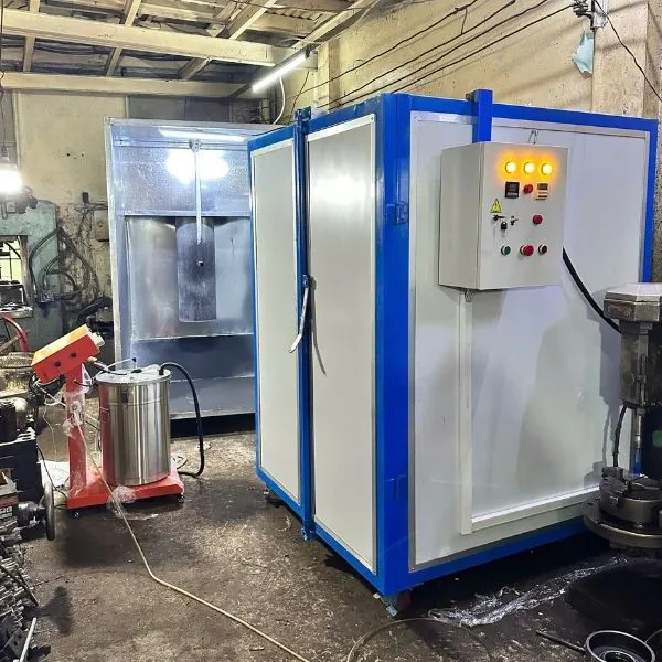 DÂY CHUYỀN SƠN TĨNH ĐIỆN MINI -  LÒ SẤY SƠN 6 ĐIỆN TRỞ VÀ BUỒNG PHUN SƠN TĨNH ĐIỆN 1 FILTER