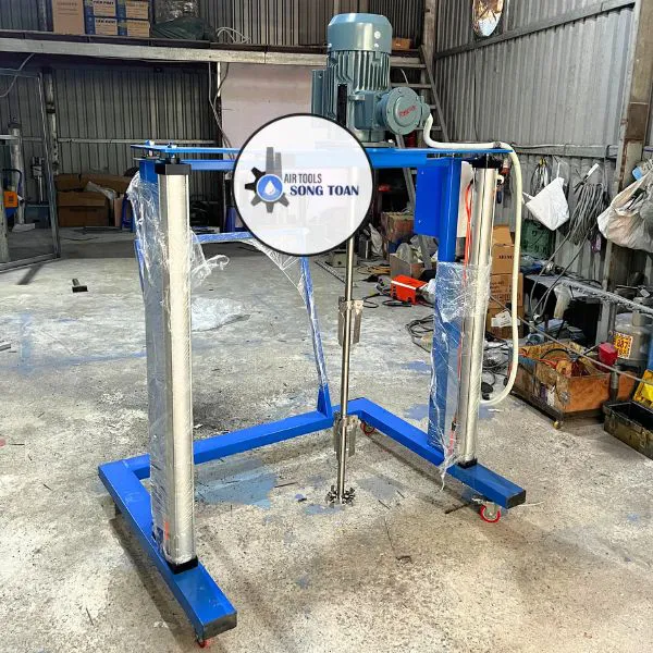 MÁY KHUẤY TRỘN HÓA CHẤT THÙNG IBC 1000L ĐỘNG CƠ CHỐNG CHÁY NỔ 3HP