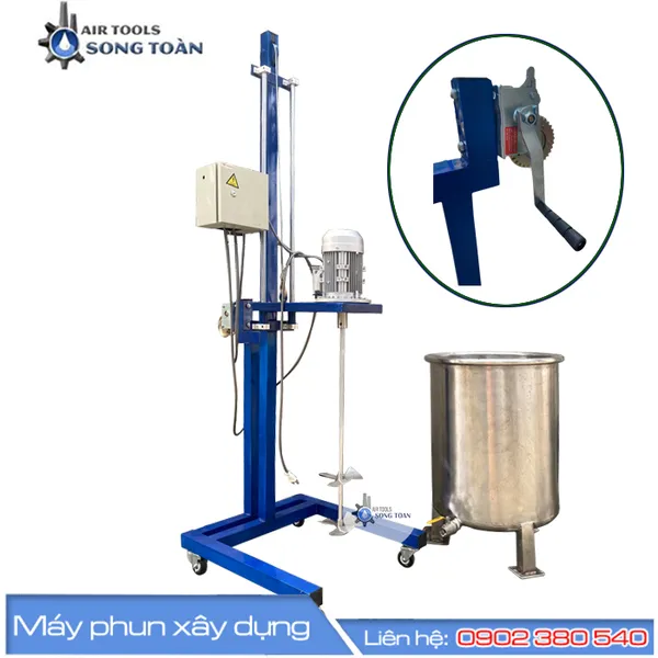 MÁY KHUẤY CHẤT LỎNG NÂNG HẠ QUAY TAY RÒNG RỌC