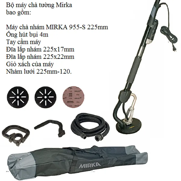 MÁY XẢ BỘT TRÉT TƯỜNG KHÔNG BỤI MIRKA MIRO 955