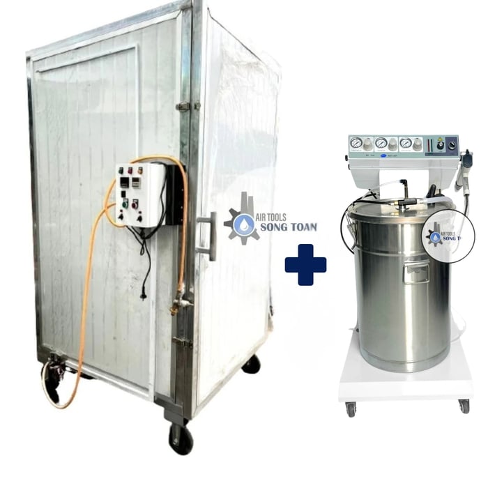 COMBO LÒ SẤY SƠN TĨNH ĐIỆN MINI LOẠI NHỎ + MÁY PHUN SƠN KST-207
