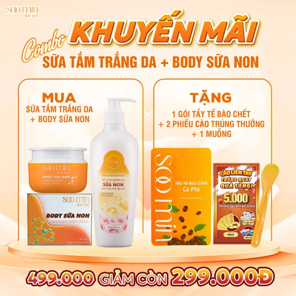 Sữa tắm trắng da sữa non soo min