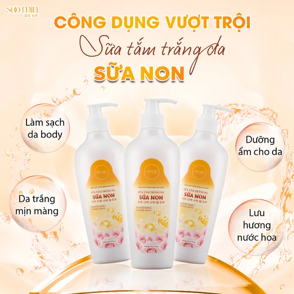 Sữa tắm trắng da sữa non soo min