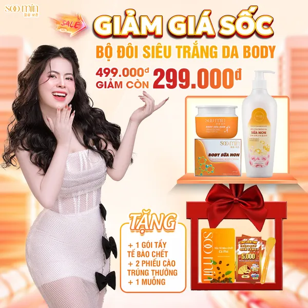 Sữa tắm trắng da sữa non soo min