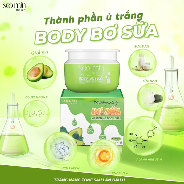 Ủ trắng body bơ sữa soo min