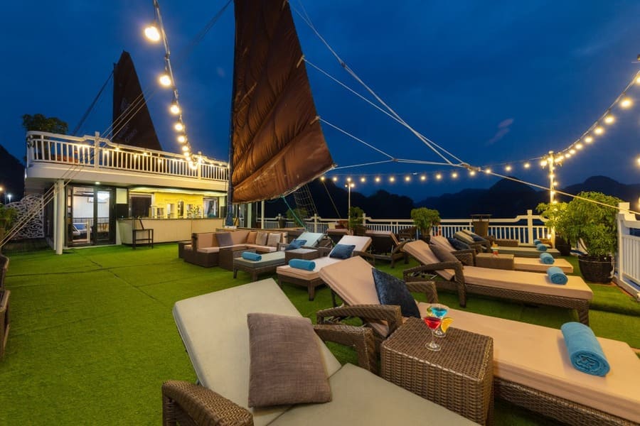 Sundeck on a Ha Long Bay cruise