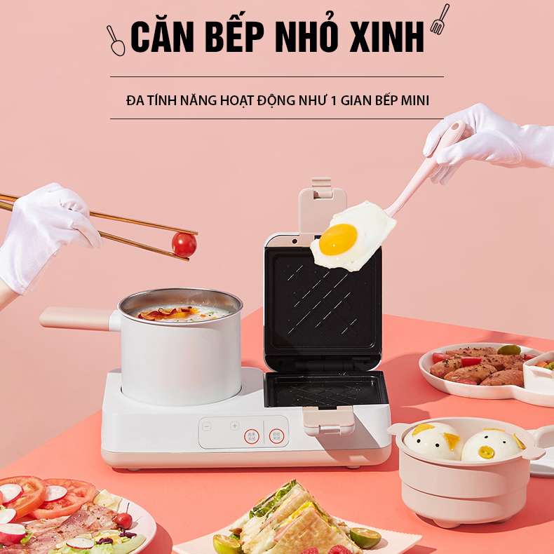 Bữa sáng nhanh chóng cùng máy nướng bánh Joyoung SK06K-GS950 2 trong 1