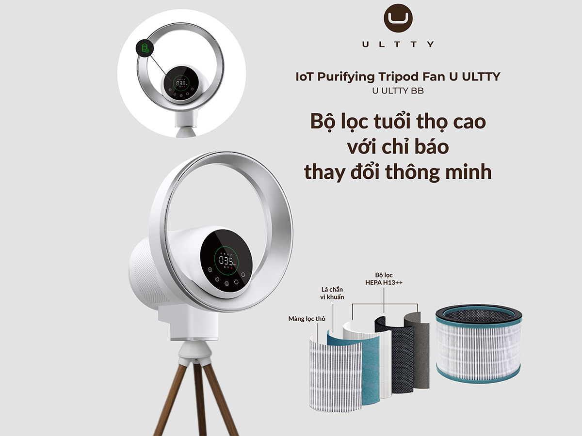 Quạt lọc không khí và khử khuẩn Ultty BB