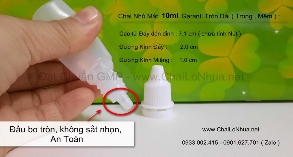 An Toàn và Vô Trùng là tính năng đặc biệt tiếp theo của Chai nhỏ giọt 10ml hình trụ