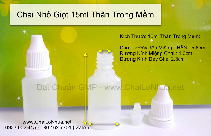 Chai Nhỏ Giọt 15ml Thân Trắng Sữa - Màu trắng sữa của thân chai tạo nên biểu tượng của sự chăm sóc và an toàn