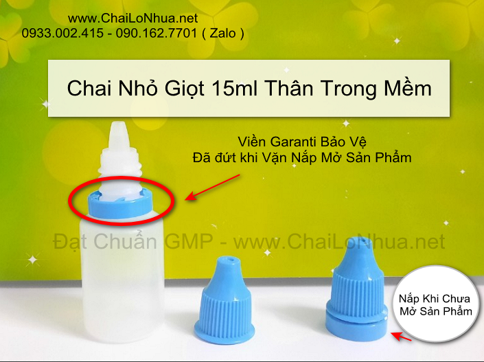 Chai Nhỏ Giọt 15ml Thân Trong và Chai Nhỏ Giọt 15ml Thân Trắng Sữa không chỉ là sản phẩm y tế tiện lợi