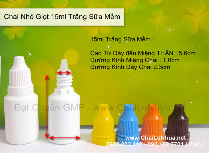 vỏ lọ nhỏ giọt 15ml thân nhựa dược phẩm được sản xuất và cung cấp theo các tiêu chuẩn cao nhất từ Bộ Y tế