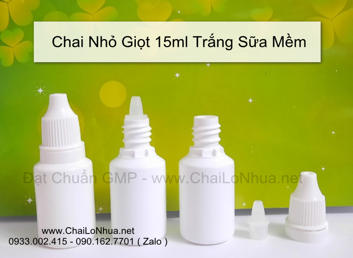 Vỏ chai nhỏ mắt 15ml trắng sữa