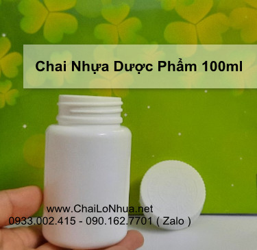 Chai nhựa 100ml HDPE đóng thuốc viên được thiết kế với dáng chai đẹp và chuyên nghiệp