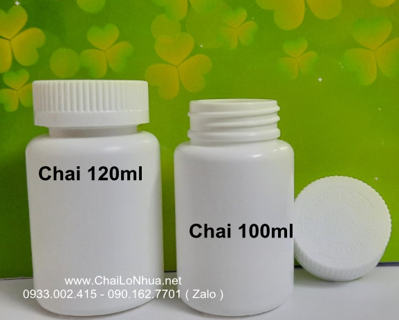 Vỏ chai 120ml HDPE được làm từ hạt nhựa nguyên sinh sạch