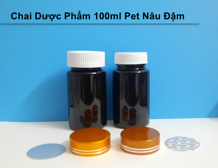 Chai nhựa đựng thuốc viên 100ml PET màu nâu đậm mang lại sự An Toàn và Dễ Chế Biến: PET là một loại nhựa an toàn