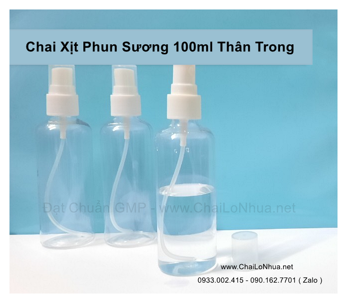 Chai xịt khử khuẩn 100ml phun sương trong suốt tạo ấn tượng mạnh mẽ từ cái nhìn đầu tiên