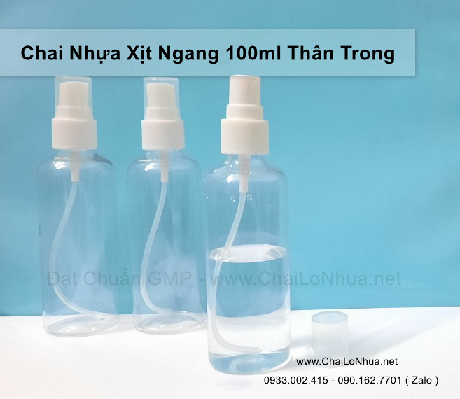 Chai xịt phun sương 100ml thân trong