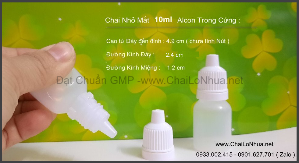 Chai nhựa có đầu nhỏ giọt 10ml thân trong