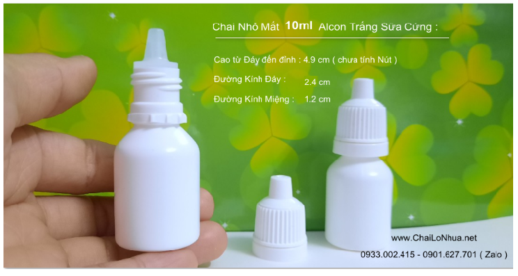 chai nhỏ giọt 10ml trắng sữa Alcon trở thành lựa chọn không thể thiếu cho Các Công Ty Dược hiện nay