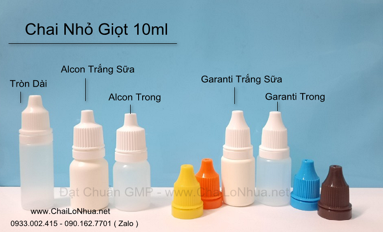 Chai nhỏ giọt 10ml thân trong GR, thân trong Alcon, thân trắng sữa GR, trắng sữa Alcon là những sản phẩm độc đáo và chất lượng