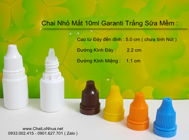 Chai nhựa dược phẩm 10ml trắng sữa mềm có đầu nhỏ giọt