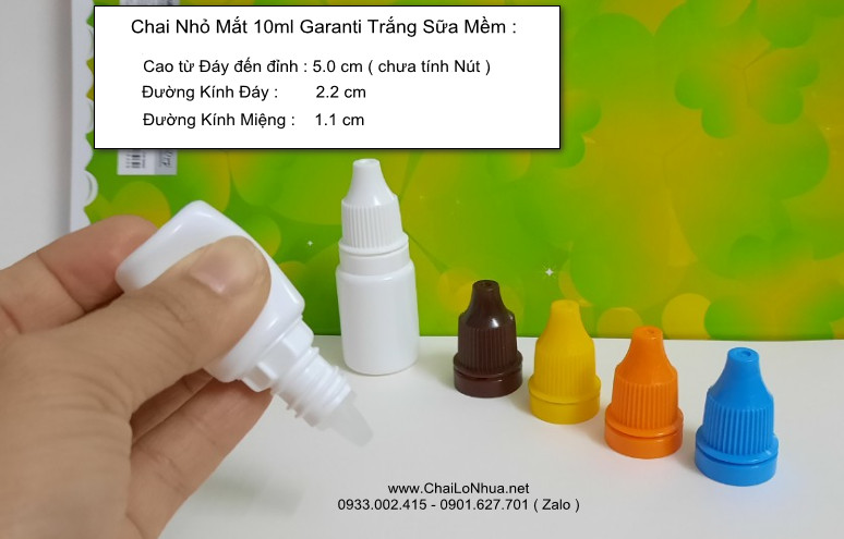 Chai nhựa dược phẩm 10ml trắng sữa mềm có đầu nhỏ giọt