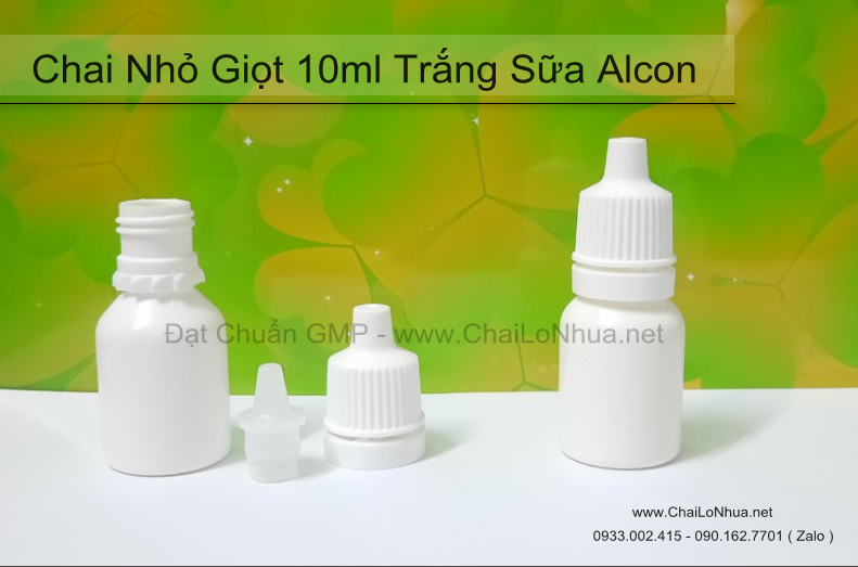 Vỏ chai nhựa nhỏ mắt 10ml Trắng Sữa