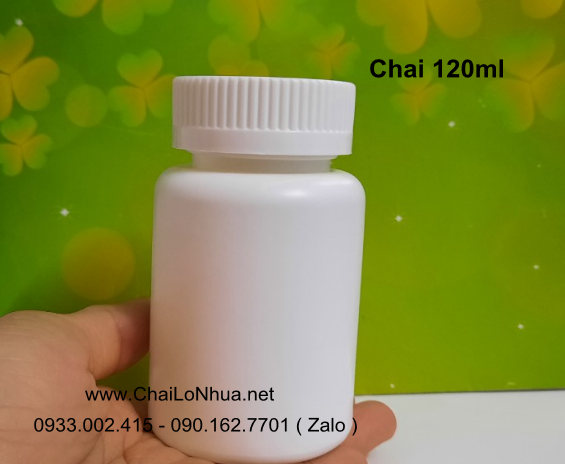 Vỏ chai 120ml HDPE được làm từ hạt nhựa nguyên sinh sạch