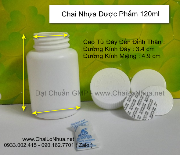 Chai nhựa dược phẩm 120ml màu trắng sữa Dễ Kết Hợp với Nhãn Hiệu