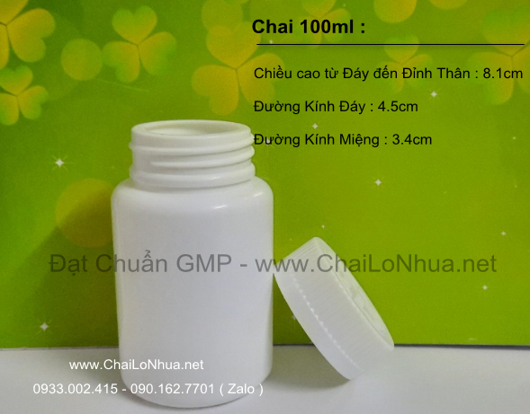 đối tác uy tín cung cấp chai nhựa dược phẩm 100ml HDPE