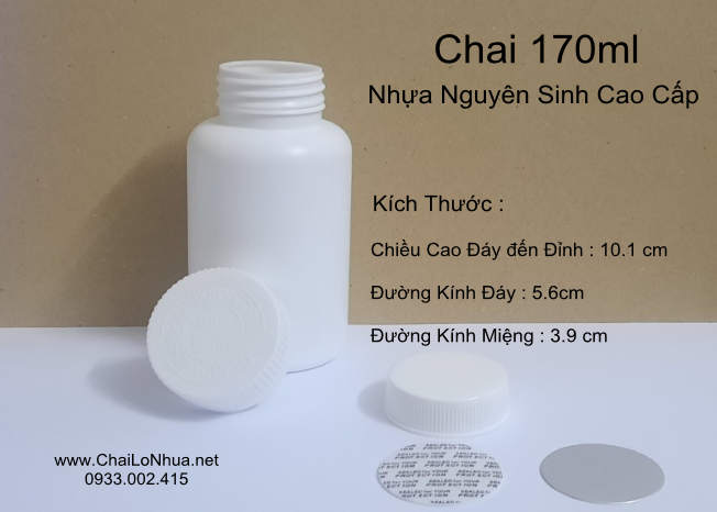 Vỏ Chai Nhựa Dược Phẩm 170ml