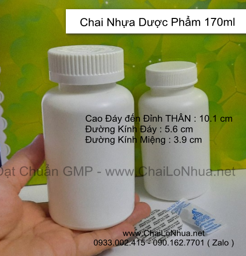 Kích thước của chai 170ml
