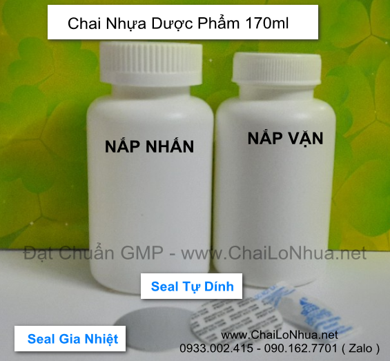 Kích thước của chai 170ml