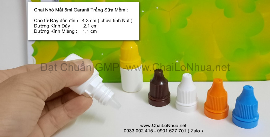 Vỏ lọ nhựa nhỏ giọt 5ml đạt Tiêu chuẩn chất lượng và an toàn