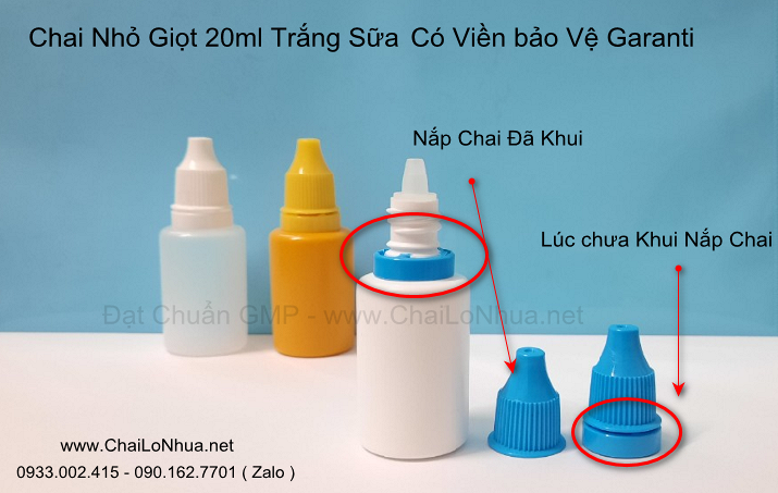 vỏ lọ nhỏ giọt 20ml màu trắng an toàn