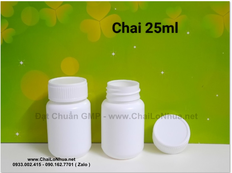 Chai nhựa dược phẩm sạch đóng thuốc viên dung tích 25ml