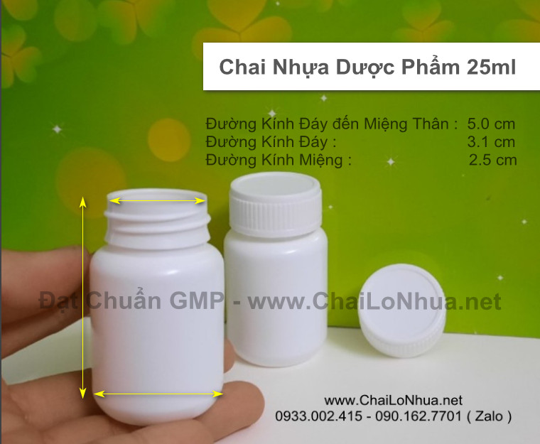 Chai lọ nhựa đựng thuốc 25ml của chúng tôi được sản xuất từ loại nhựa HDPE