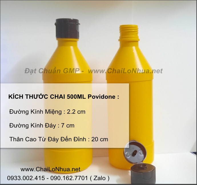 ĐẶC ĐIỂM NỔI BẬT CỦA VỎ LỌ NHỰA AN TOÀN POVIDONE 500ML THÂN VÀNG ĐẠT CHUẨN GMP