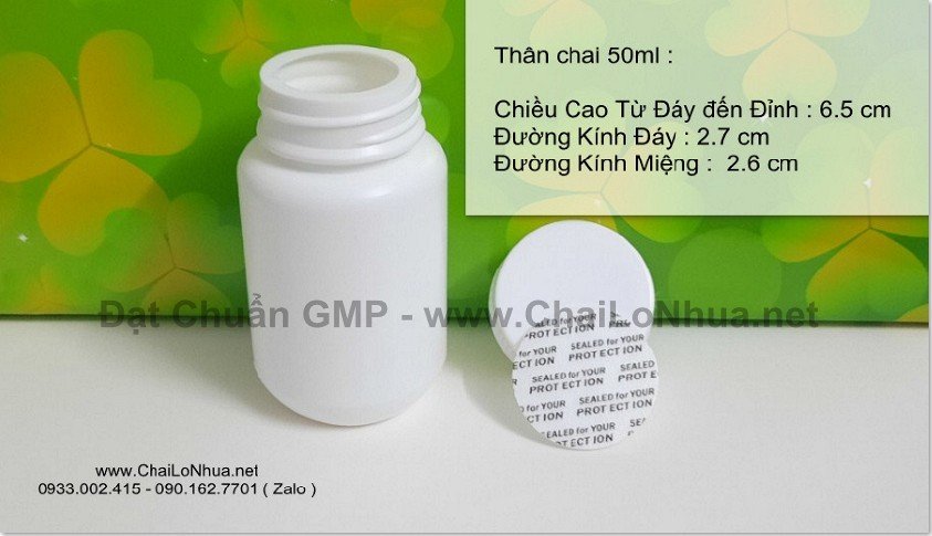 mẫu chai nhựa đựng thuốc 50ml chất lượng GMP này đáp ứng đầy đủ các tiêu chuẩn chất lượng GMP
