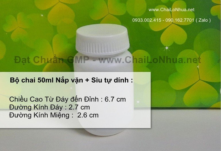 Chai nhựa đựng thuốc 50ml chất lượng GMP mang tính tiện gọn và tin cậy dành cho khách hàng