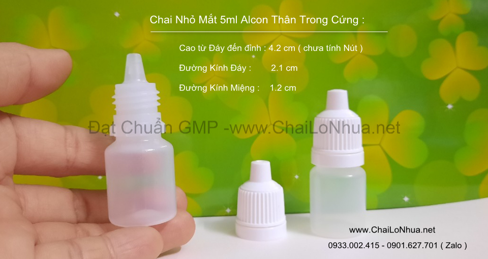 Vỏ chai nhỏ mắt dung tích 5ml Thân Trong Alcon