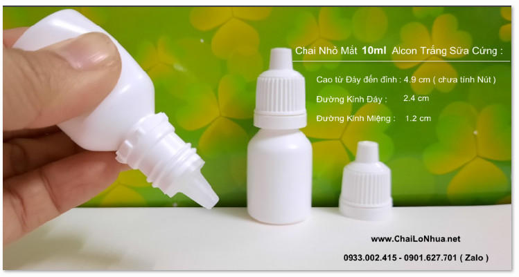 Chai nhựa y tế 10ml thân trắng sữa cứng