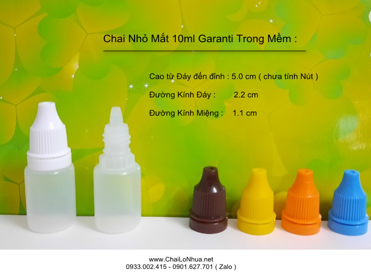 Chai nhựa nhỏ mắt 10ml có thiết kế các bộ phận chuẩn đảm bảo thực tốt các chức năng bảo quản và nhỏ giọt lấy thuốc