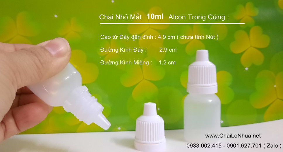 Chai nhựa nhỏ mắt 10ml có Nút nhỏ giọt được cắt đầu sẵn tiện cho người sử dụng